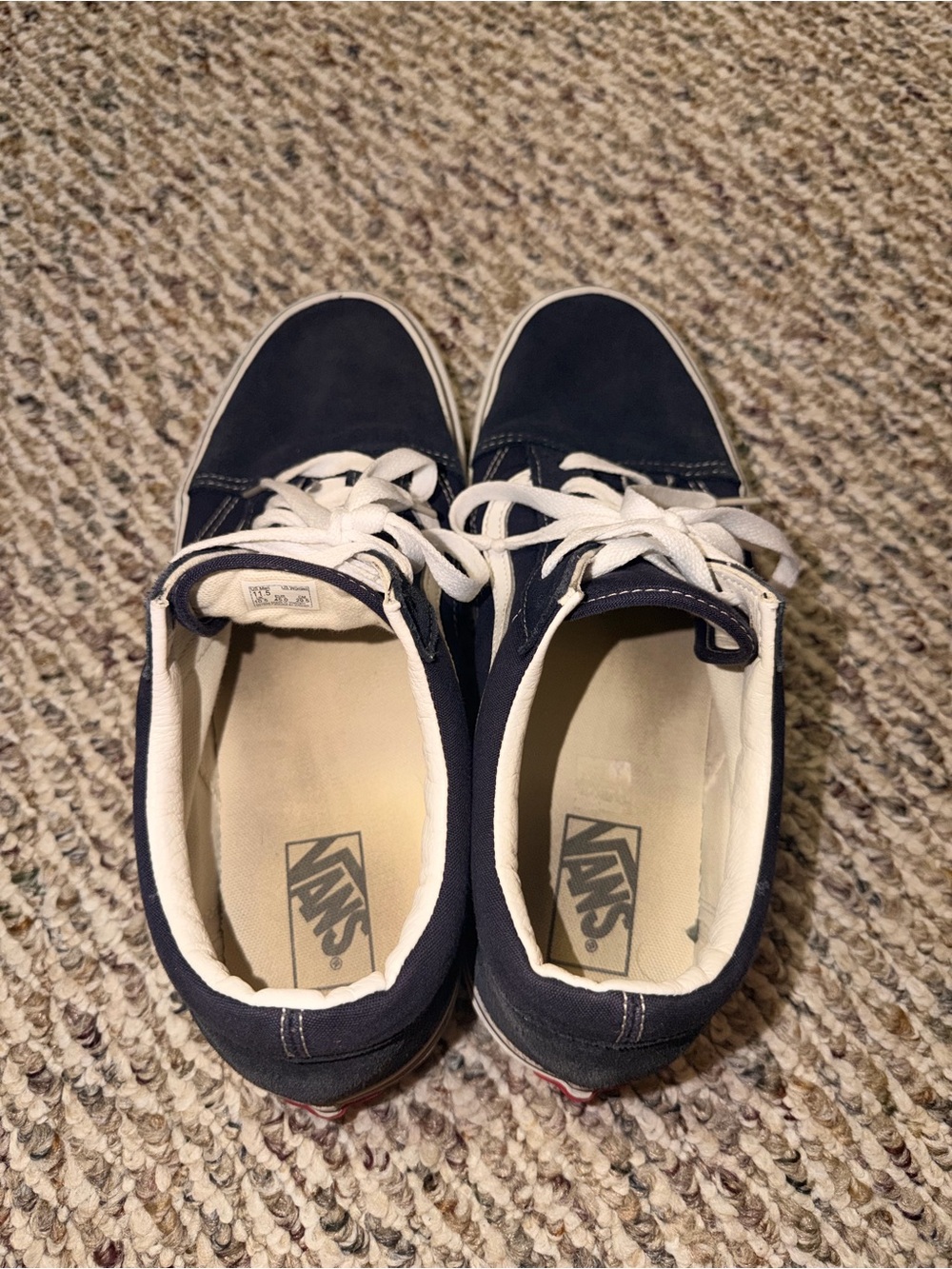 Vans Navy and White Low-Top Lace-Up Sneakers - Picture 4 of 5